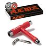 Bones Reds Bearings with CCS Skateboard Tool (Bones Reds W/Red CCS Skate Tool) view 1
