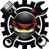 Simple Ninja Mechanic Cartoon Emoji Round Metal 0.75" Lapel Pin Hat Shirt Pin Tie Tack Pinback view 2