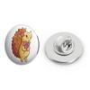 Adorable Valentine Porcupine Hedgehog with Flowers Round Metal 0.75" Lapel Pin Hat Shirt Pin Tie Tack Pinback view 1