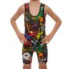 KO Sports Gear Unisex Wrestling Singlet for Adult Wrestlers - Wrestling Singlet for Men & Women - Bold Durable Uniform, Stretchy Breathable Material - Paint Splatter, Adult Medium view 4