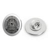 All Seeing Eye in Triangle Crest Black Grey Round Metal 0.75" Lapel Pin Hat Shirt Pin Tie Tack Pinback view 1