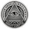 All Seeing Eye in Triangle Crest Black Grey Round Metal 0.75" Lapel Pin Hat Shirt Pin Tie Tack Pinback view 2
