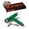 Bones Reds Bearings with CCS Skateboard Tool (Bones Reds W/Green CCS Skate Tool) view 1