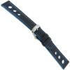 18mm Morellato Blue & Black Rubber Canvas Texture Stitched Watch Band view 1