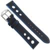 18mm Morellato Blue & Black Rubber Canvas Texture Stitched Watch Band view 3