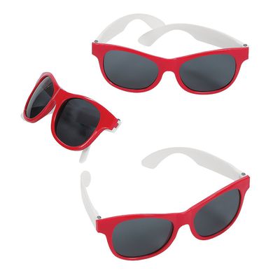 Fun Express - Red & White TwO-Tone Sunglasses - Apparel Accessories - Eyewear - Sunglasses - 12 Pieces