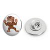 Angry Buff Brown Monkey Round Metal 0.75" Lapel Pin Hat Shirt Pin Tie Tack Pinback view 1