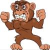 Angry Buff Brown Monkey Round Metal 0.75" Lapel Pin Hat Shirt Pin Tie Tack Pinback view 2