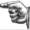 Black and White Finger Pointing Sketch Round Metal 0.75" Lapel Pin Hat Shirt Pin Tie Tack Pinback view 2