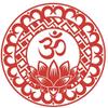 Red Orange Lotus Peace Ohm Om Yogi Yoga Icon Round Metal 0.75" Lapel Pin Hat Shirt Pin Tie Tack Pinback view 2