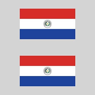 Two Pack Paraguayan New Guinean Flag Sticker Decal Self Adhesive Vinyl Paraguay PRY PY Made in USA