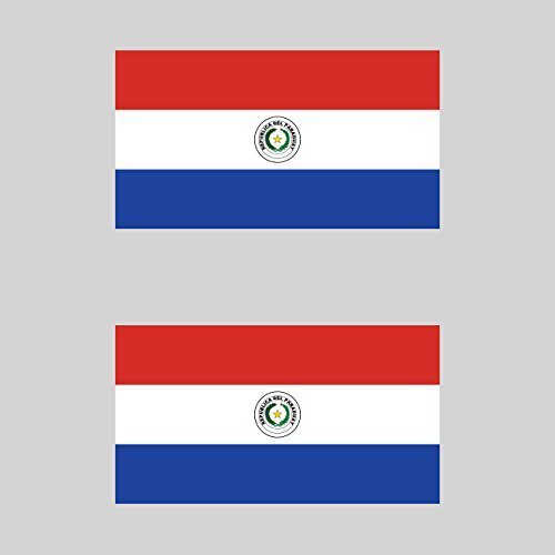 Two Pack Paraguayan New Guinean Flag Sticker Decal Self Adhesive Vinyl Paraguay PRY PY Made in USA