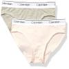 Calvin Klein Girls Modern Cotton 2 Pack Bikini 2 Pack - Crystal Pink, Heather Grey Medium view 1