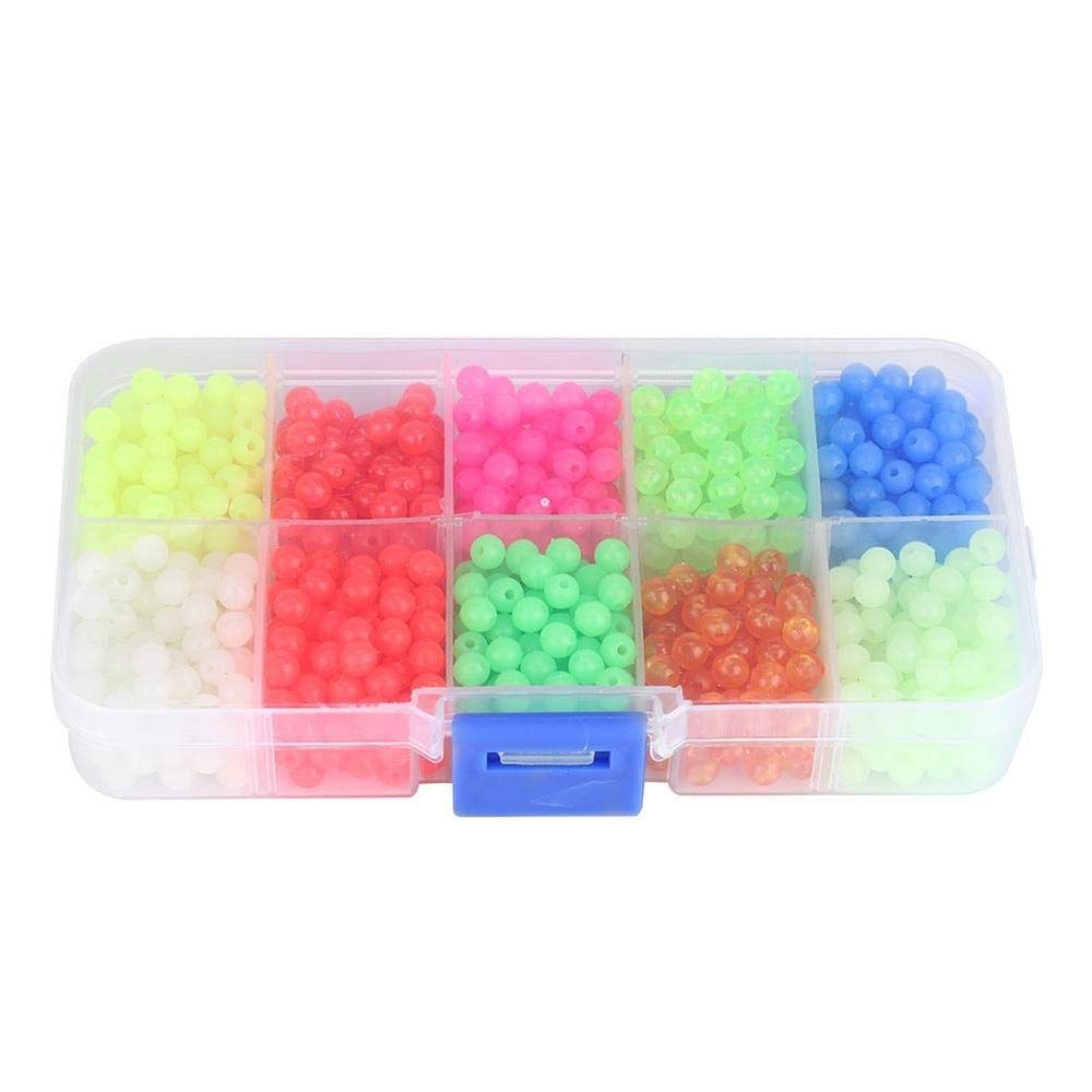 Glow Fishing Beads 1000pcs/Box Luminous Glow in Dark Plastic Fishing Rig Beads Fishing Lures Tackle