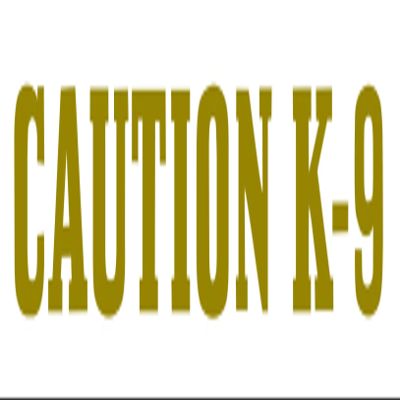EZ-STIK Caution K-9 Sticker Decal Canine Dog K9 Wall Car K9 Decal Guard Dog Police Schutzhund (Gold, 8")