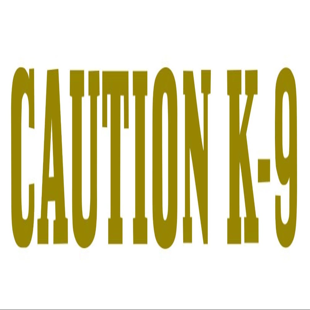EZ-STIK Caution K-9 Sticker Decal Canine Dog K9 Wall Car K9 Decal Guard Dog Police Schutzhund (Gold, 8")