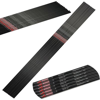 ZSHJGJR 30" 32" Archery Carbon Arrow Shaft Spine 300 340 400 500 600 ID 6.2mm Pure Carbon Arrow Shaft for DIY Hunting Arrow 12 Pack (30" Spine 400)