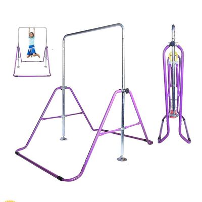 Kids Jungle Gymnastics Expandable Junior Training Monkey Horizontal Bars Climbing Tower Child Play Training Pull Up Gym Purple