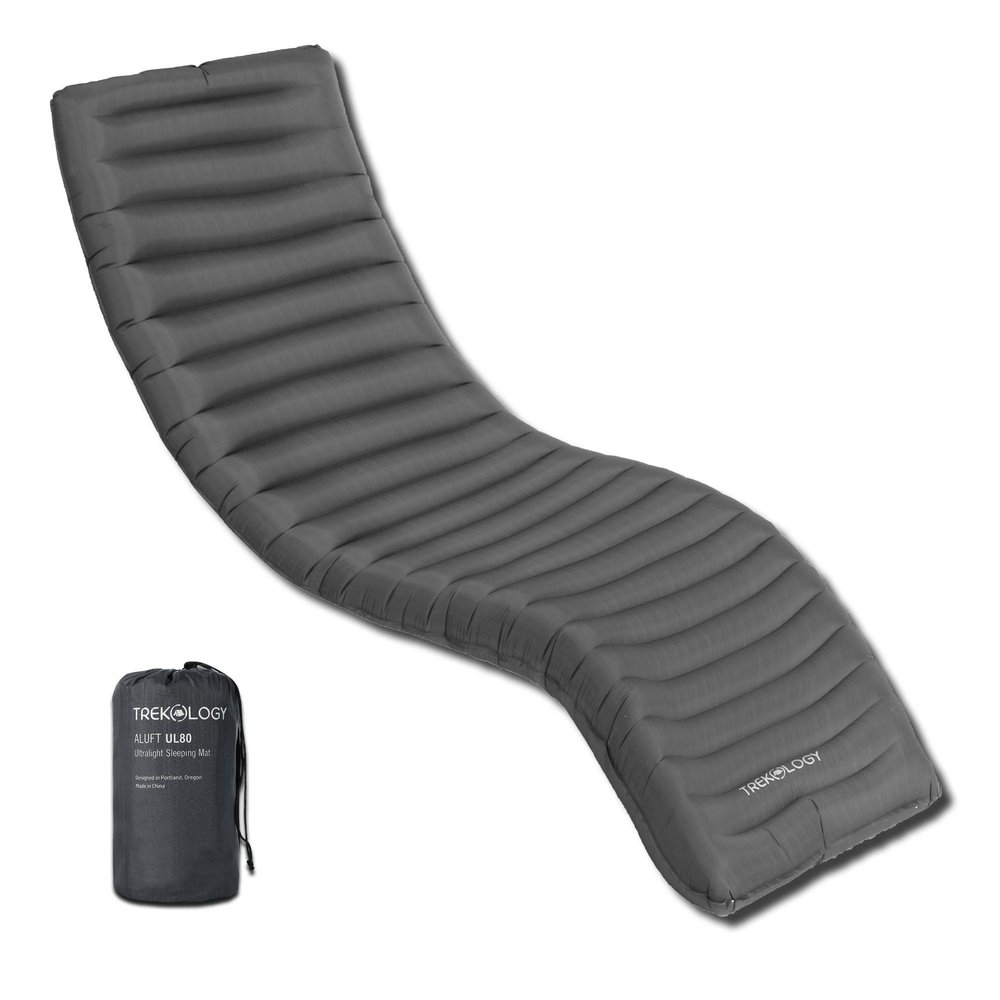 TREKOLOGY UL80 Ultralight Sleeping Pad Inflatable Camping Sleeping Pad - 40D Nylon Compact Hiking Mat Lightweight Air Mattress for Backpacking & Tent Camping