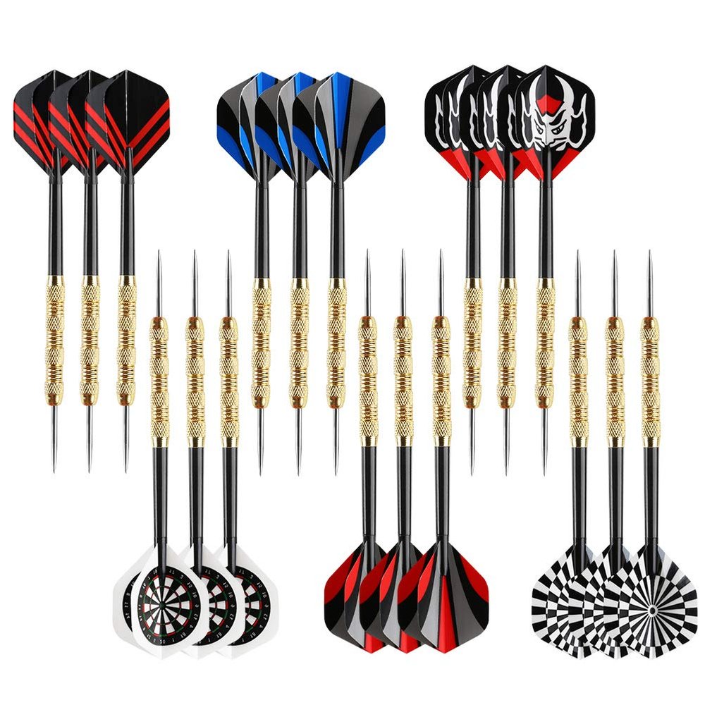 Accmor Metal Tip Darts, Steel Tip Darts, Professional Metal Darts, Darts Metal Tip Set, Metal Darts for Dartboard,18 pcs