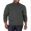 Amazon Essentials Men's Quarter-Zip French Rib Mock Neck Sweater, Casual Wear, Charcoal Heather, Large view 1