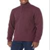 Amazon Essentials Men's Quarter-Zip French Rib Mock Neck Sweater, Casual Wear, Burgundy Heather, Large view 1