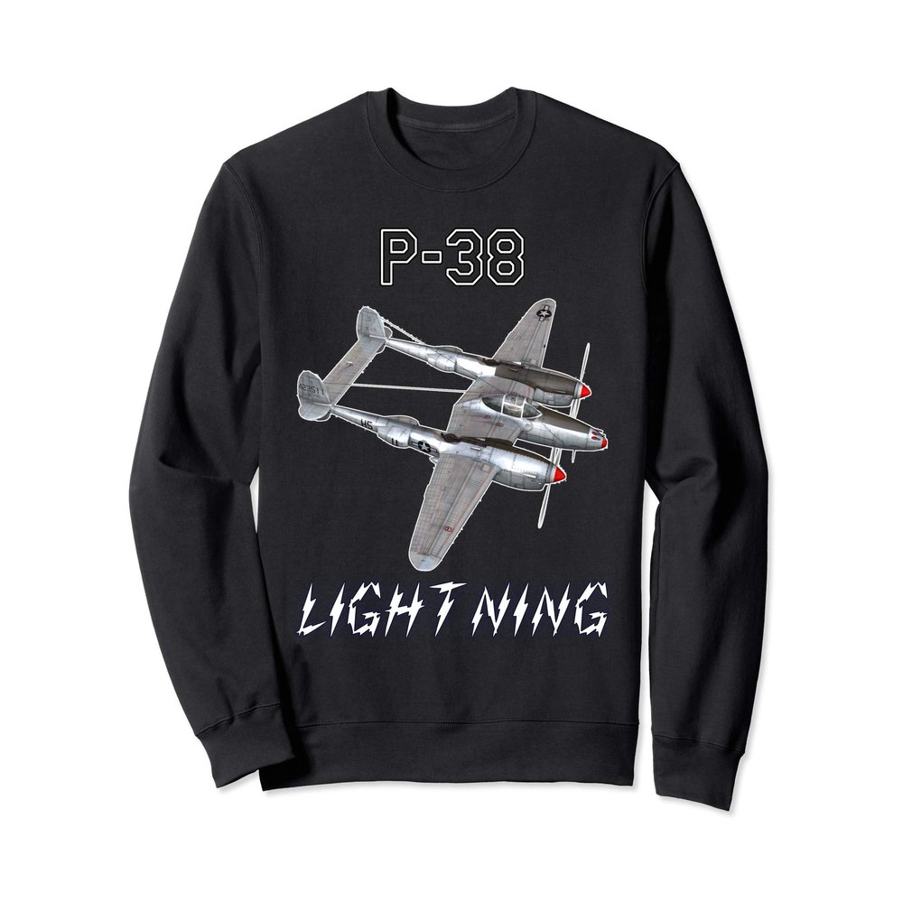 P-38 Lightning WWII WW2 Airplane Pilot Sweatshirt