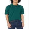 Amazon Essentials Men's Regular-Fit Cotton Pique Polo Shirt (Available in Big & Tall), Dark Green, X-Small view 1