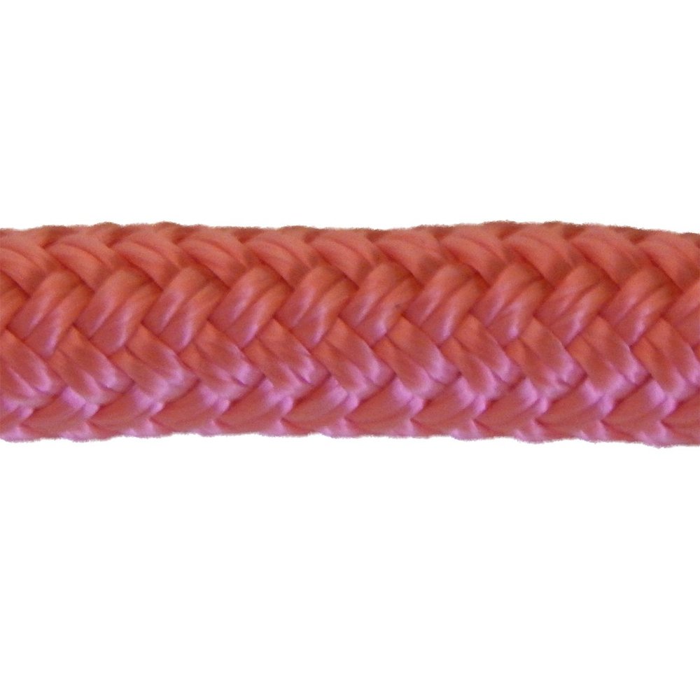 CBKnot 9/16" Premium Double Braid Polyester Rope 9,500 lb Tensile Strength, Marine, Sailing, Boating, Rigging, Equestrian and More (9/16" x 25 ft. Hank, Pink)