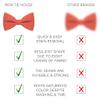 Bow Tie House Linen Boys Pre-Tied Bow Tie Formal Solid Tuxedo (Medium, Coral) view 3