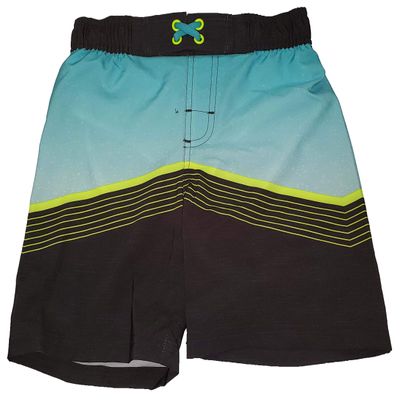 Wonder Nation Boy's Aqua Blue & Grey Stone Swim Shorts (X-Small 4/5)