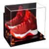 Better Display Cases Acrylic Large Shoe Display Case for Basketball Shoe Soccer Cleat Football Cleat with Mirror, Wall Mount and Orange Risers (A013-OR) view 1