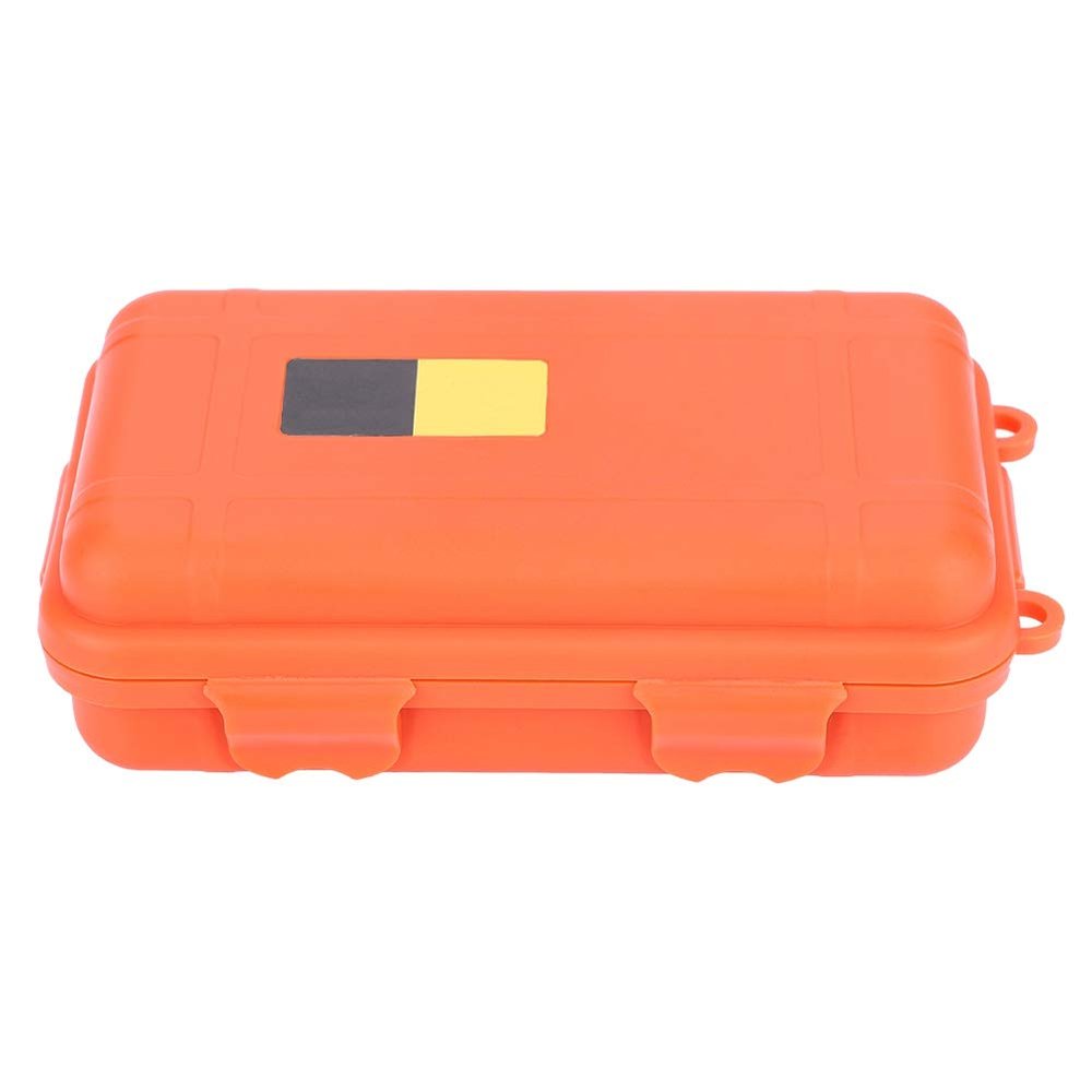 Alomejor Outdoor Box EDC Outdoor Survival Shockproof Equipment Sealed Pressure Proof Box Airtight Survival Case Container Storage Carry Box(L Orange)