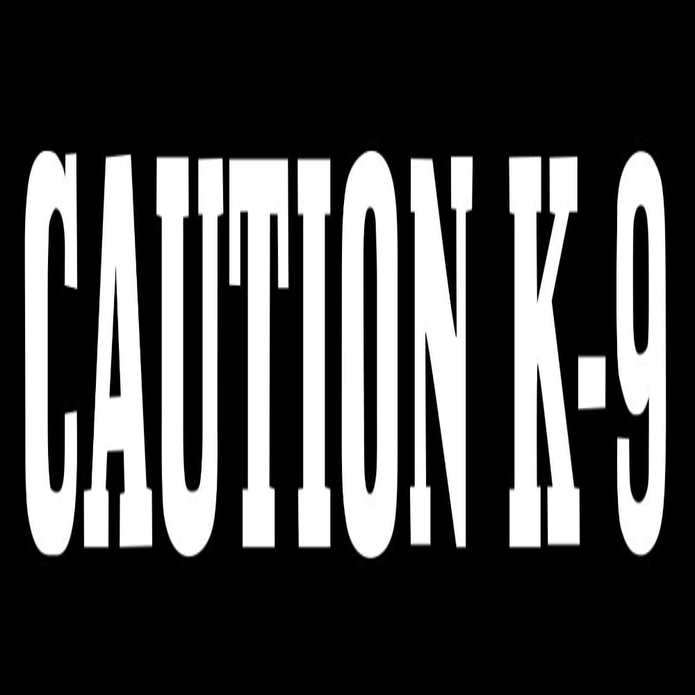 EZ-STIK Caution K-9 Sticker Decal Canine Dog K9 Wall Car K9 Decal Guard Dog Police Schutzhund (White, 10")