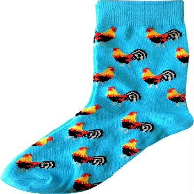 Kings Of NY Blue Rooster Farm Animal Mens Cotton Socks