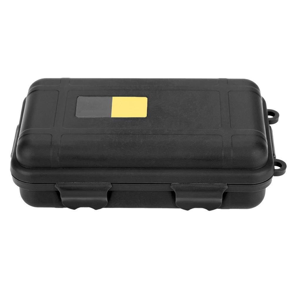 Alomejor Outdoor Box EDC Outdoor Survival Shockproof Equipment Sealed Pressure Proof Box Airtight Survival Case Container Storage Carry Box(L Black)