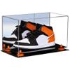Better Display Cases Acrylic Large Shoe Display Case for Basketball Shoe Soccer Cleat Football Cleat with Mirror and Orange Risers (A013-OR)