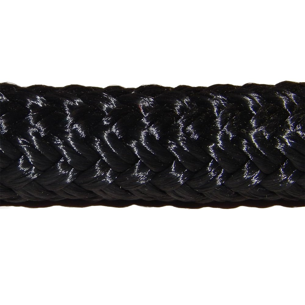 CBKnot 9/16" Premium Double Braid Polyester Rope 9,500 lb Tensile Strength, Marine, Sailing, Boating, Rigging, Equestrian and More (9/16" x 25 ft. Hank, Black)