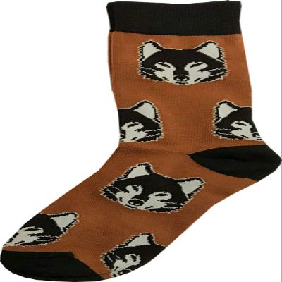 Kings Of NY Brown Wolf Animal Mens Cotton Socks