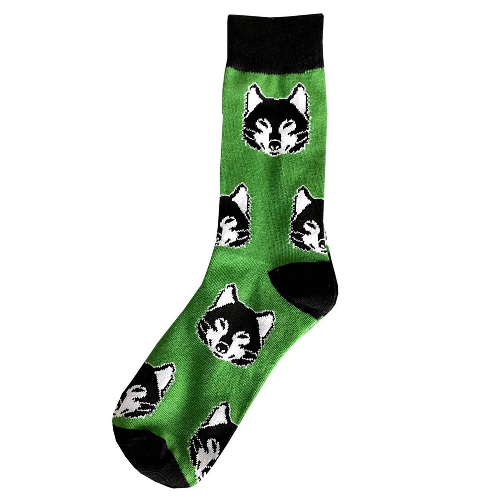 Kings Of NY Green Wolf Animal Mens Cotton Socks