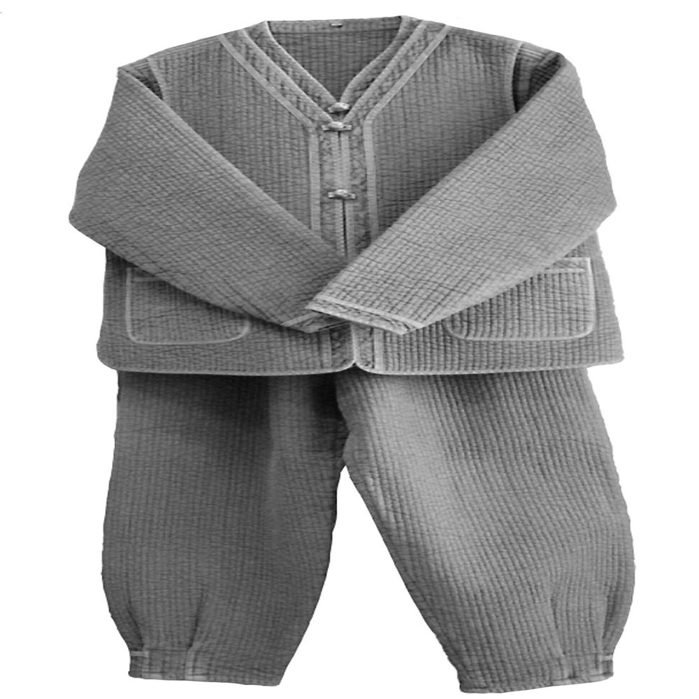 Altair women quilted vest pants jacket, Buddhist Zen meditation clothing Temple uniform Korea fusion Hanbok (Gray, M)