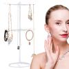 2 Tier Rotating Necklace Holder Jewelry Tree Bracelet Stand Display Organizer for Necklaces, Bracelets, Earrings, Rings view 4