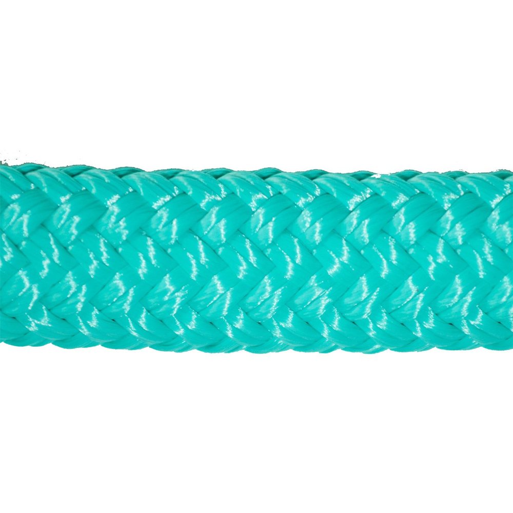 CBKnot 9/16" Premium Double Braid Polyester Rope 9,500 lb Tensile Strength, Marine, Sailing, Boating, Rigging, Equestrian and More (9/16" x 25 ft. Hank, Turquoise)