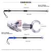 Fairiland Heavy-Duty Fish Gripper  43.3" Extra-Long Stainless Steel Grabber with Non-Slip Handle, Wrist Lanyard & Storage Bag for Secure Fish Handling in Freshwater & Saltwater (Blue) view 2