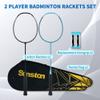 Senston N80 Badminton Rackets Set - Full Carbon-Fiber 5U Lightweight Racquets with Anti-Slip Grips & 2 Carry Bags, Outdoor/Backyard Sports for Adults, Teens, Family Games view 2