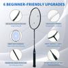 Senston N80 Badminton Rackets Set - Full Carbon-Fiber 5U Lightweight Racquets with Anti-Slip Grips & 2 Carry Bags, Outdoor/Backyard Sports for Adults, Teens, Family Games view 3