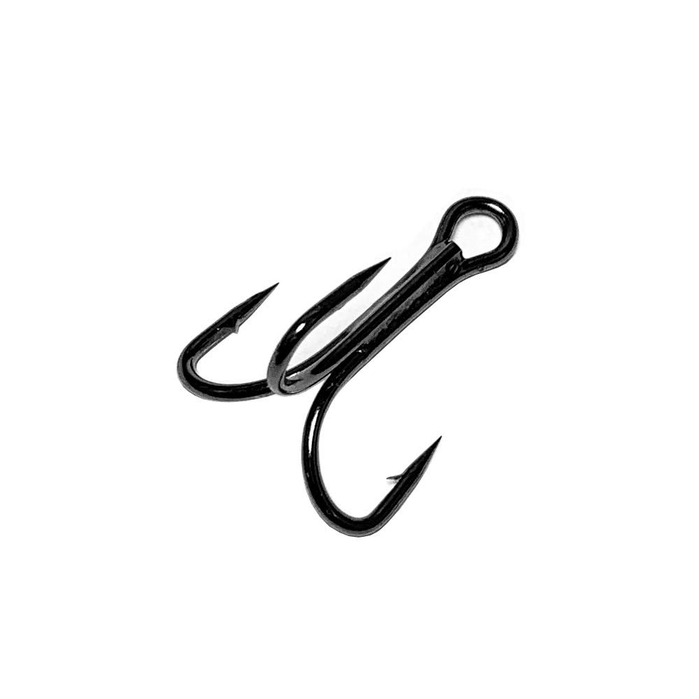3X Strong Treble Hooks, Size 1/0, 100 Pcs Black Nickel, Ideal for Big Game or Saltwater Fishing