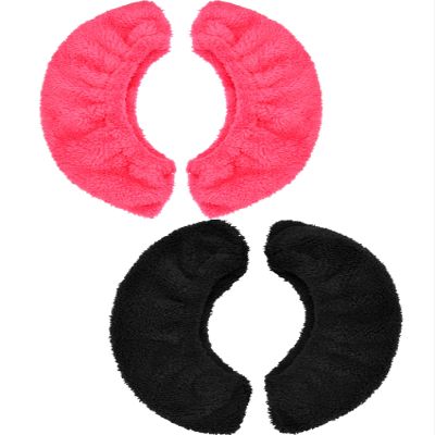 Blulu 2 Pairs Ice Skate Covers for Blades Skate Blade Covers Protector Guards for Hockey Figure Accessories(Black and Rose Red,L)