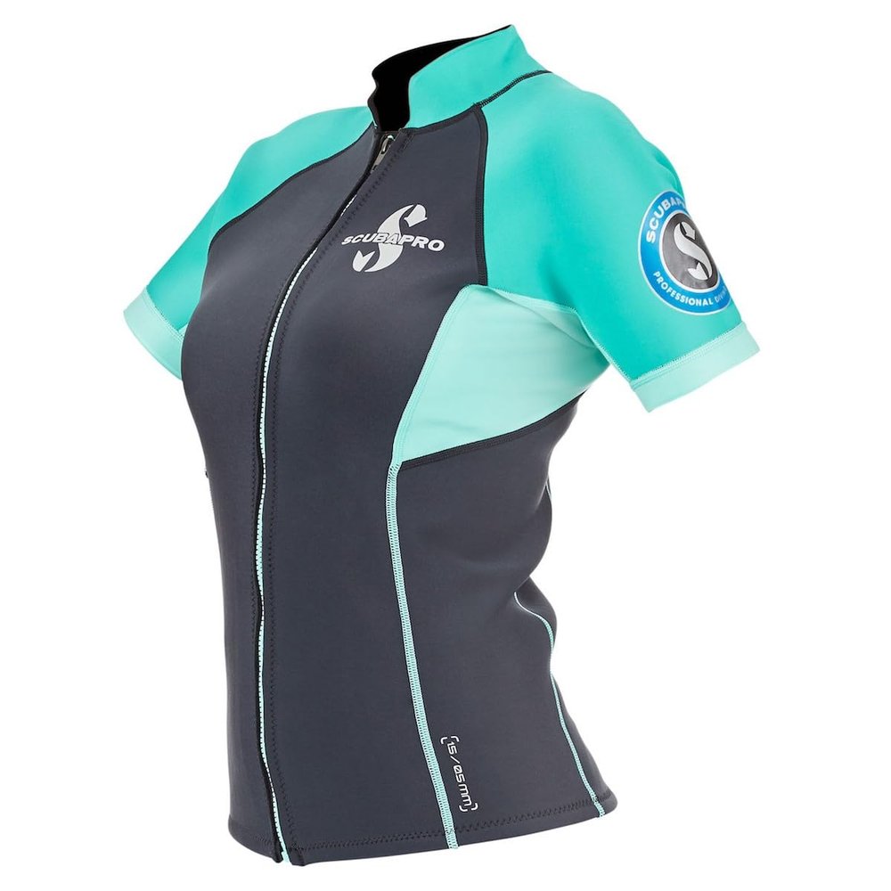 SCUBAPRO Women's Everflex 1.5 Short-Sleeve Top, Caribbean, 2X-Large