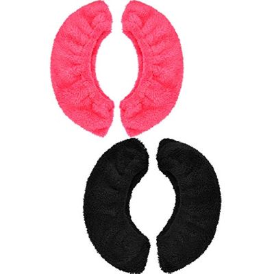 Blulu 2 Pairs Ice Skate Covers for Blades Skate Blade Covers Protector Guards for Hockey Figure Accessories(Black and Rose Red,M)